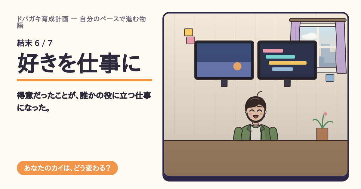 結末「好きを仕事に」の共有カード